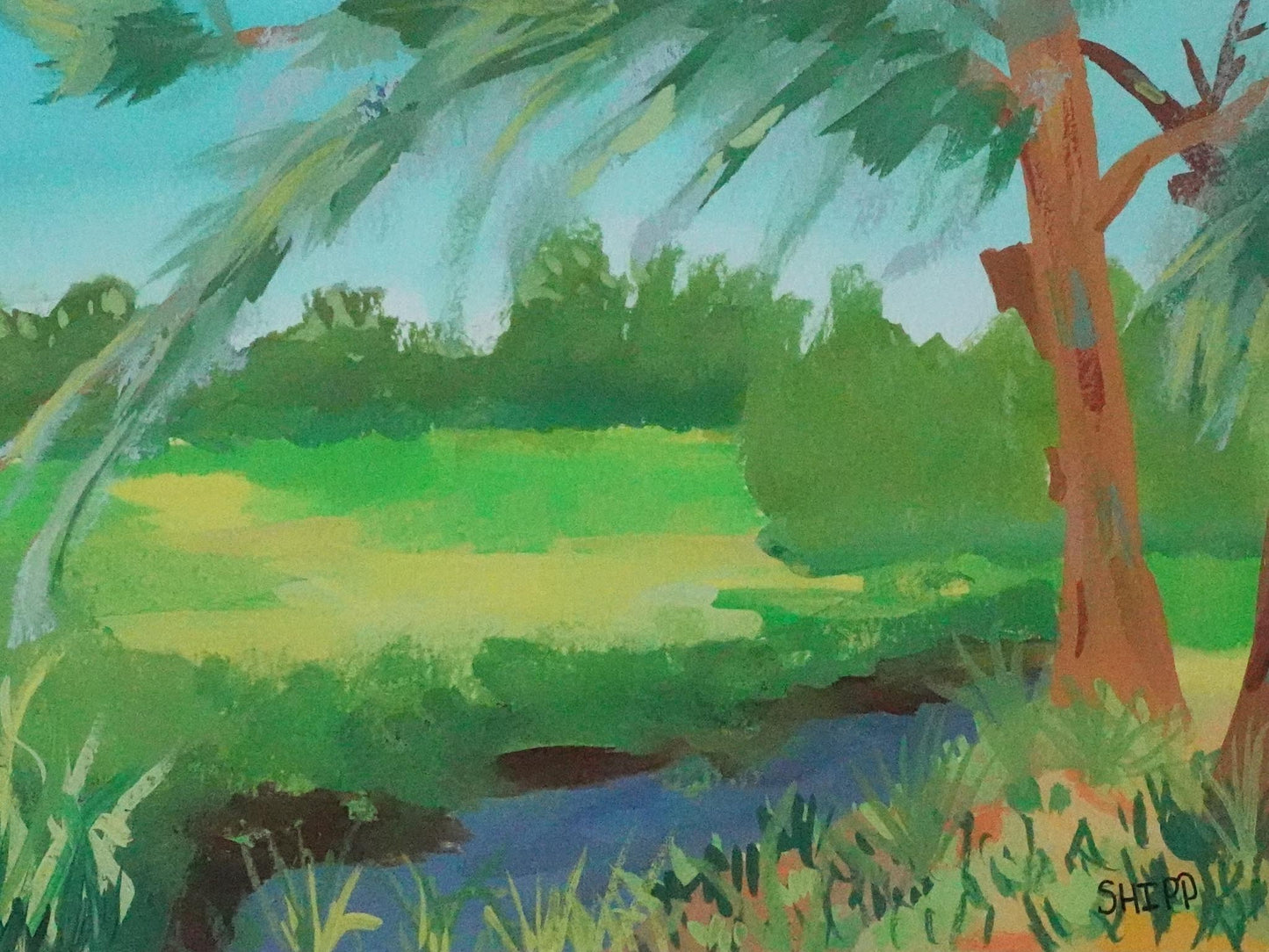 Circle B Bar Stream Wall Art print